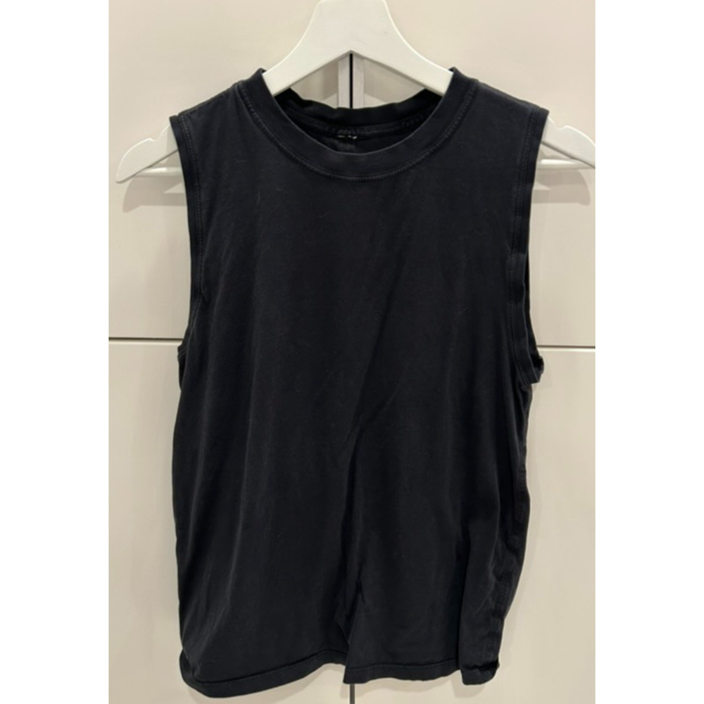 Lululemon All Yours Tank Top Black Size 2 Relaxed Fit Organic Cotton Training